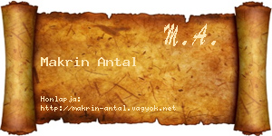 Makrin Antal névjegykártya